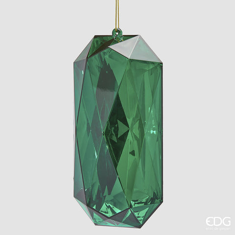 EDG ENZO DE GASPERI DECORO DIAMANTE RETTANGOLARE DA APPENDERE H.22 L.11 L.8 C5 VERDE SMERALDO