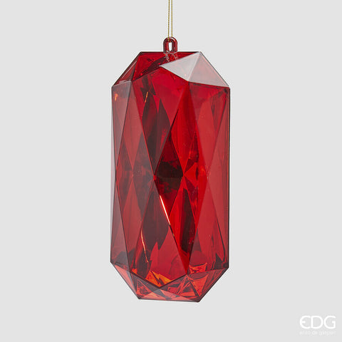 EDG ENZO DE GASPERI DECORO DIAMANTE RETTANGOLARE DA APPENDERE H.19,5 L.9,5 L.7 C5 ROSSO