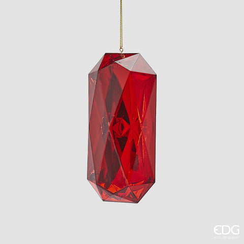 EDG ENZO DE GASPERI DECORO DIAMANTE RETTANGOLARE DA APPENDERE H.14.5 L.7 L.5.5 C5 ROSSO