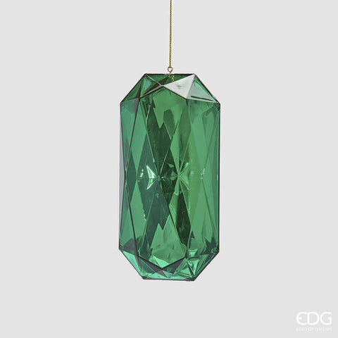 EDG ENZO DE GASPERI DECORO DIAMANTE RETTANGOLARE DA APPENDERE H.14.5 L.7 L.5.5 C5 VERDE SMERALDO
