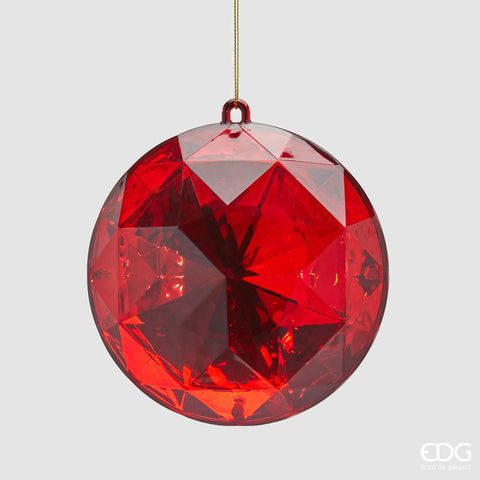 EDG ENZO DE GASPERI DECORO DIAMANTE ROTONDO DA APPENDERE L.6,5 D.12,5 C5 ROSSO