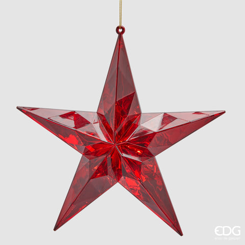 EDG ENZO DE GASPERI DECORO DIAMANTE STELLA DA APPENDERE L.5 D.19,5 C5 ROSSO
