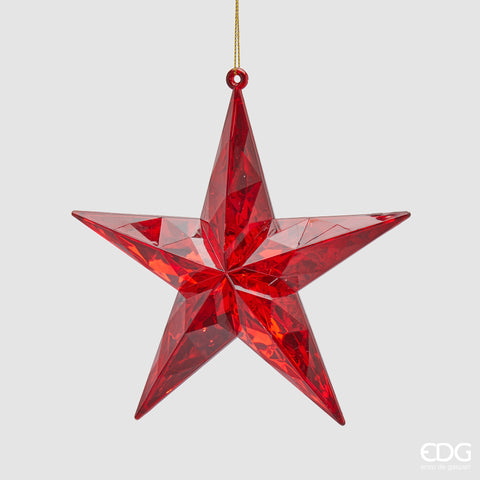 EDG ENZO DE GASPERI DECORO DIAMANTE STELLA DA APPENDERE L.3,5 D.13,5 C5 ROSSO