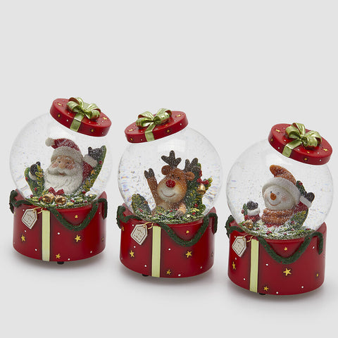 EDG ENZO DE GASPERI SFERA ACQUA BABBO RENNA UOMONEVE GIFT 3 ASS. H.15.5 D.10 CARILLON C5 VERDE E ROSSO