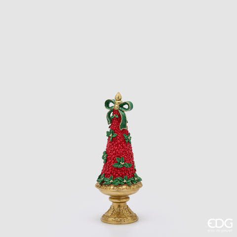 EDG ENZO DE GASPERI DECORO PINO CON FIOCCO H.34 D.12.5 C6 ROSSO E VERDE