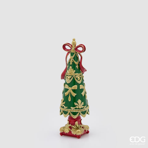 EDG ENZO DE GASPERI DECORO PINO CON FIOCCO H.30 D.9.5 C6 ROSSO E VERDE