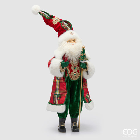 EDG ENZO DE GASPERI DECORO BABBO CON BASTONE H.98 C6 VERDE E ROSSO