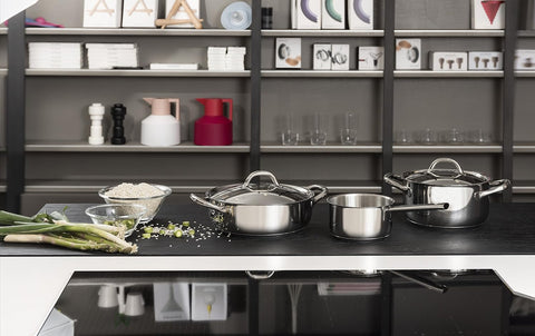 BARAZZONI, Batteria Chef Line, Composizione 9 Pezzi, Acciaio 18/10, PFAS Free
