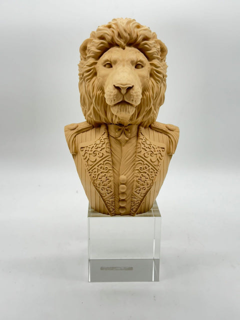 CHIARAELA SCULTURA LEONE GRANDE CAMEL BASE CRISTALLO 7X26