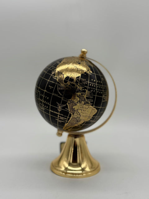 ENCANTADA GLOBO MAPPAMONDO MEDIO NERO/ORO H 16 CM BASE METALLO