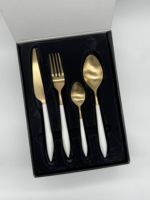 BUGATTI SET POSATE 24 PZ COMPACT ARES BIANCO /GOLD