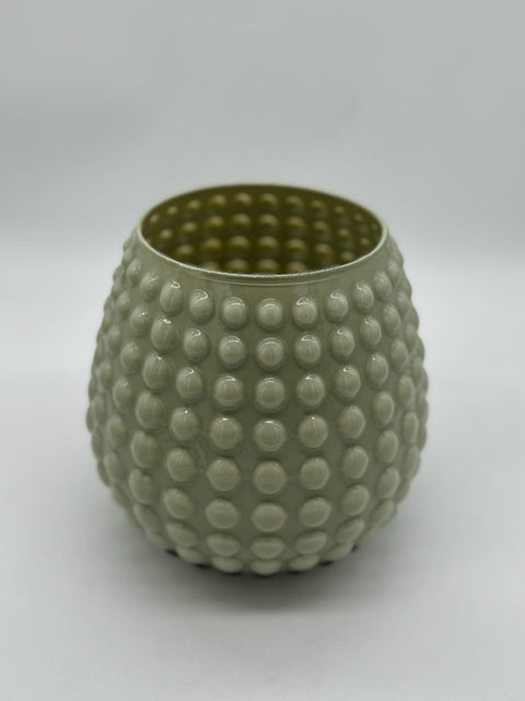NON SOLO PELTRO VASO IN VETRO COLORATO CON 3 TULIPANI BIANCHI H 15 CM VERDE SALVIA