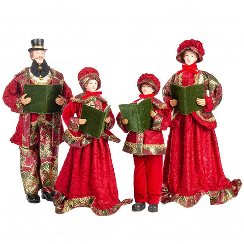 GOODWILL Set di 4 bambole "A Song for the Season" (famiglia di cantori di canti natalizi) – 20 cm
