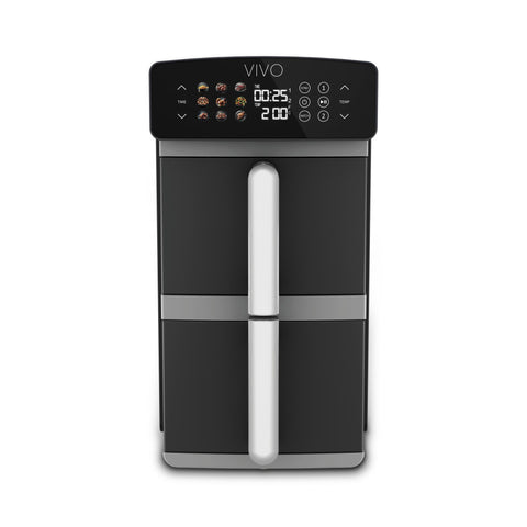 VIVO Friggitrice ad aria Vivo Air Fryer Multicooker 11 litri nera doppio cestello