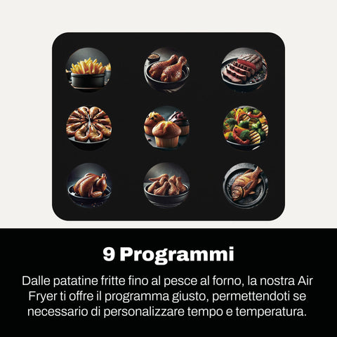 VIVO Friggitrice ad aria Vivo Air Fryer Multicooker 11 litri nera doppio cestello