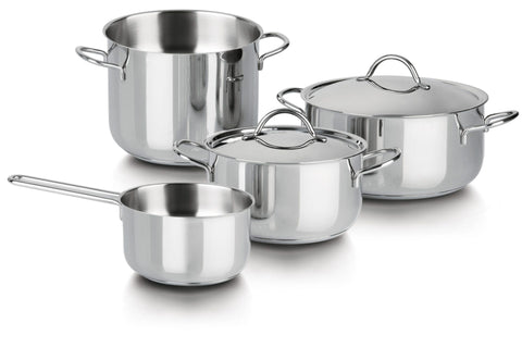 Barazzoni 6 Pezzi, Cuocimania Batteria, Acciaio Inox 18/10. Made in Italy, Argento