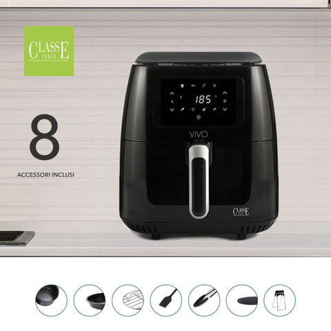 VIVO Friggitrice ad aria Vivo Air Fryer Multicooker 6.5 litri nera