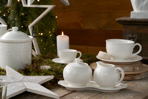 GALBIATI REGAL CHRISTMAS SET LATTIERA E ZUCCHERIERA CON VASSOIO