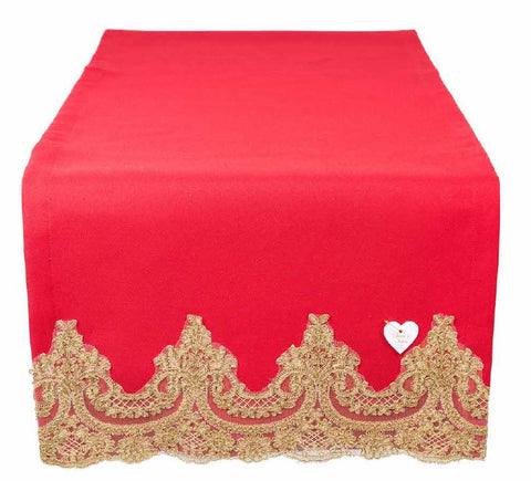 Sara's Idea runner con pizzo oro 45x150