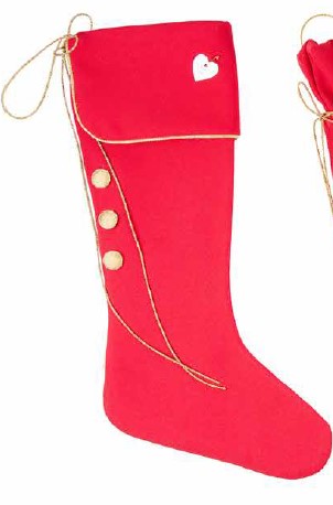 Sara's Idea calza befana media tessuto rosso con fascia 27x48