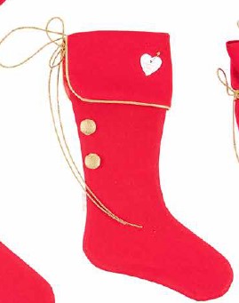 Sara's Idea calza befana piccola tessuto rosso con fascia  22x35