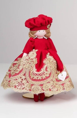 Sara's Idea Dolls femminuccia vestito con pizzo h 26 con supporto e scatola armadietto