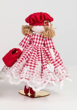 Sara's Idea Dolls femminuccia vestito con pizzo h 26 con supporto e scatola armadietto
