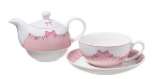 L'ARTE DI NACCHI TEA FOR ONE CON FIOCCO ROSA