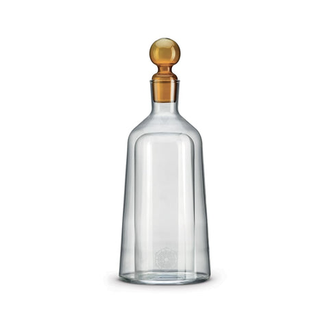 Pozzi Milano Decanter con 4 bicchieri e tappo colorato AMBRA
