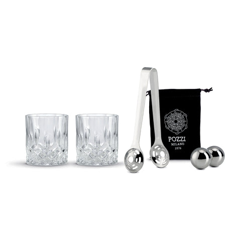 Pozzi Milano Set cocktail con sfere e pinza versione A TRASPARENTE