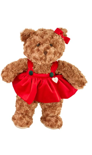 SARA'S IDEA TEDDY II CON VESTITINO VELLUTO ROSSO H30 FEMMINA