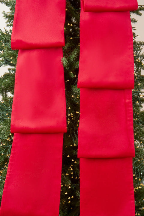 SARA'S IDEA FIOCCO PUNTALE MAXI IN VELLUTO ROSSO CON CODE LUNGHE 3 MT