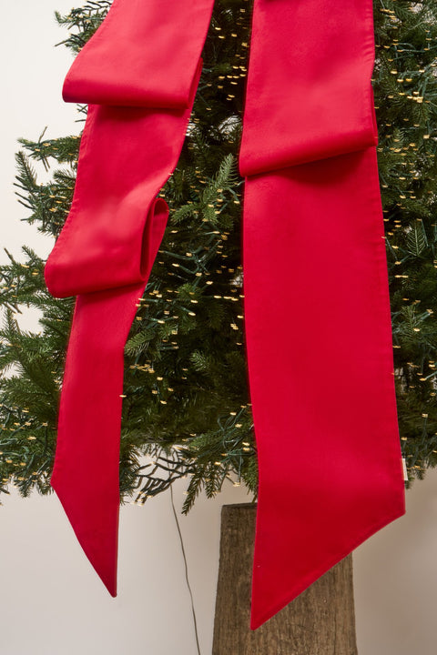 SARA'S IDEA FIOCCO PUNTALE MAXI IN VELLUTO ROSSO CON CODE LUNGHE 3 MT