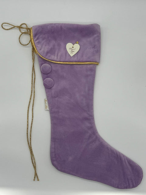 Sara's Idea calza befana piccola velluto glicine con fascia 22x35