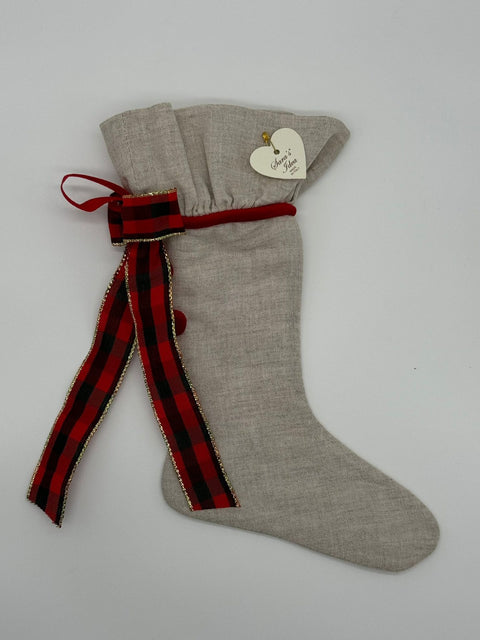 Sara's Idea calza befana mignon in  lino naturale 14x22