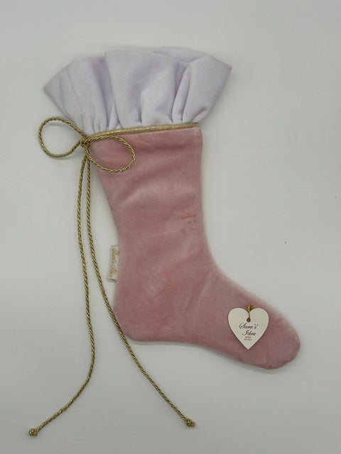 Sara's Idea calza befana mignon in velluto cipria 14x22