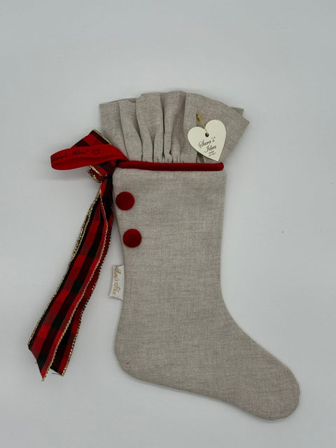 Sara's Idea calza befana mignon in lino naturale 14x22