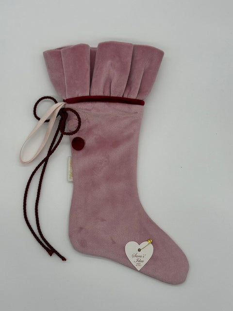 Sara's Idea calza befana mignon in velluto rosa 14x22