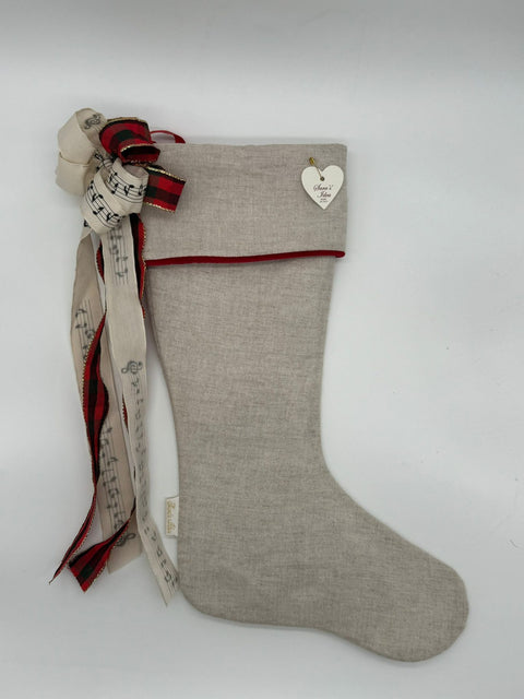 Sara's Idea calza befana piccola in lino naturale 22x35