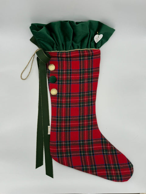 Sara's Idea calza befana media scozzese conrouche velluto  27x48