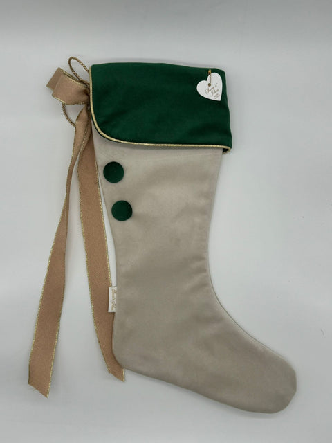 Sara's Idea calza befana piccola in velluto avorio 22x35