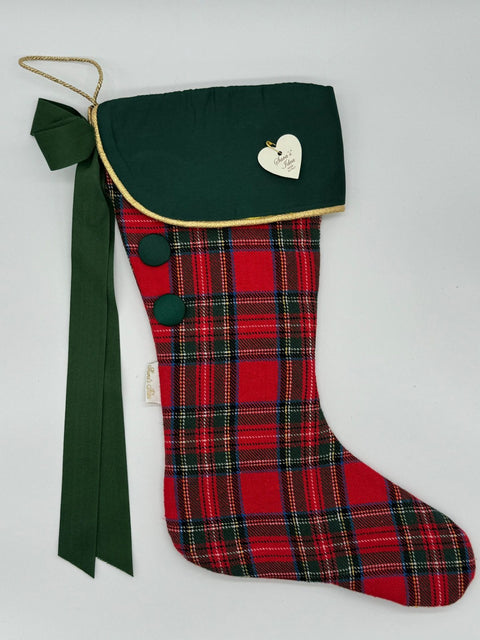 Sara's Idea calza befana piccola scozzese con fascia  22x35