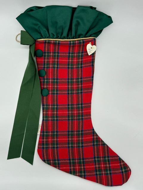 Sara's Idea calza befana media scozzese con rouche in tessuto  27x48