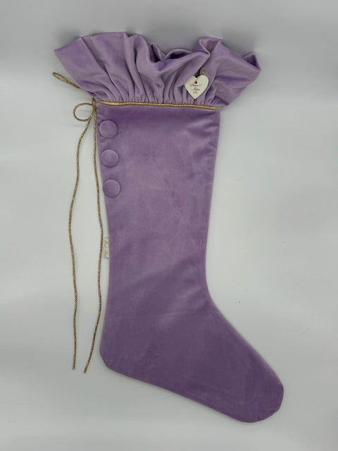 Sara's Idea calza befana media in velluto glicine con rouche  27x48