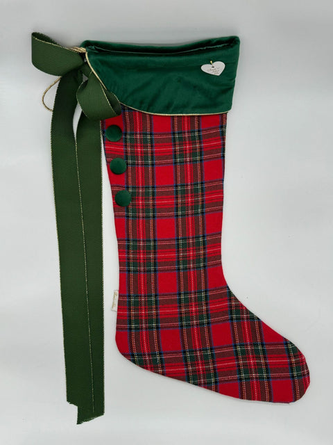 Sara's Idea calza befana media scozzese con fascia 27x48