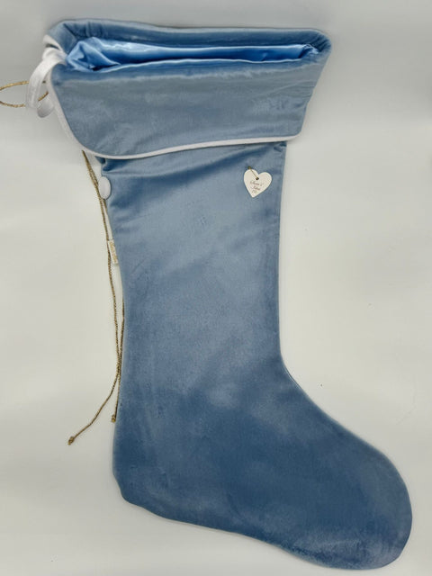 Sara's Idea calza befana grande in velluto carta da zucchero  34x57 con fascia in velluto