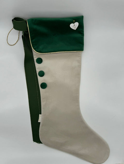 Sara's Idea calza befana media velluto avorio con fascia 27x48