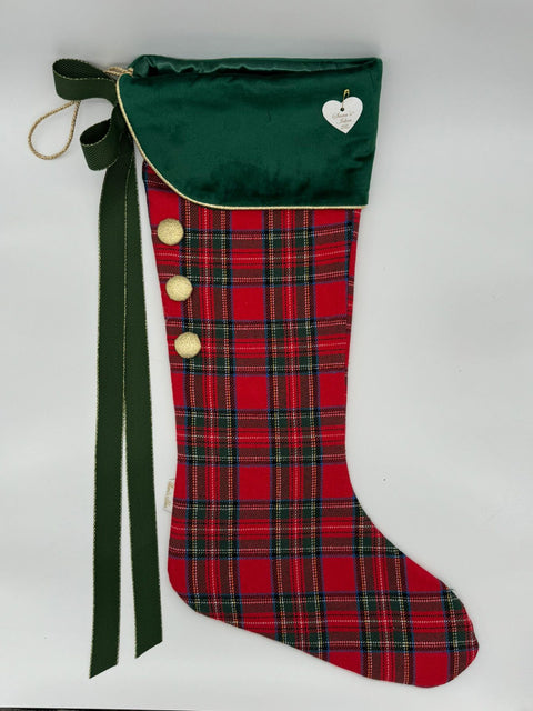 Sara's Idea calza befana media scozzese con fascia 27x48