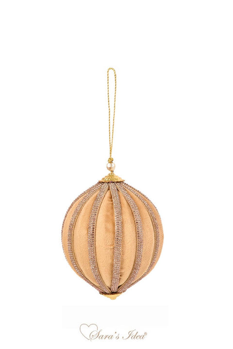 SARA'S IDEA PALLINA IN VELLUTO ORO CON RIGHE DM10