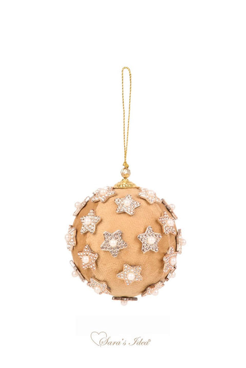 SARA'S IDEA PALLINA IN VELLUTO ORO CON STELLE DM 10